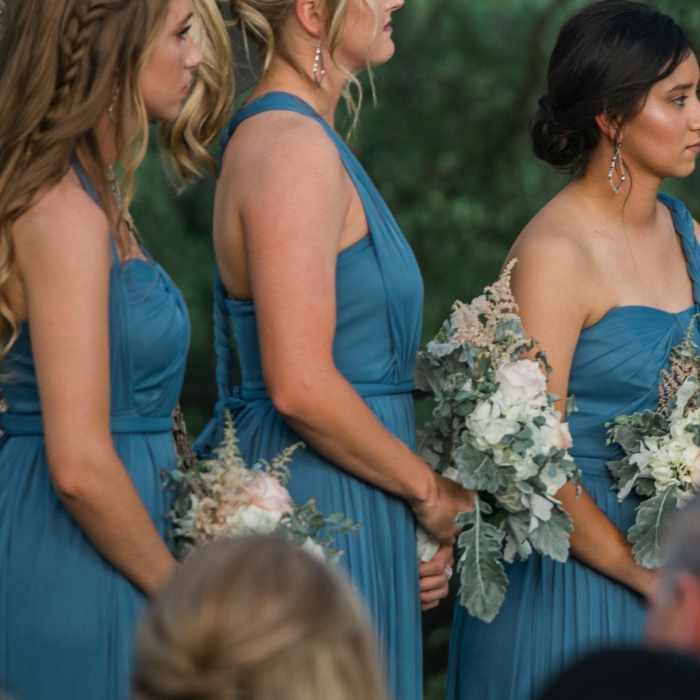 David’s Bridal bridesmaid/formal gown. Slate blue.